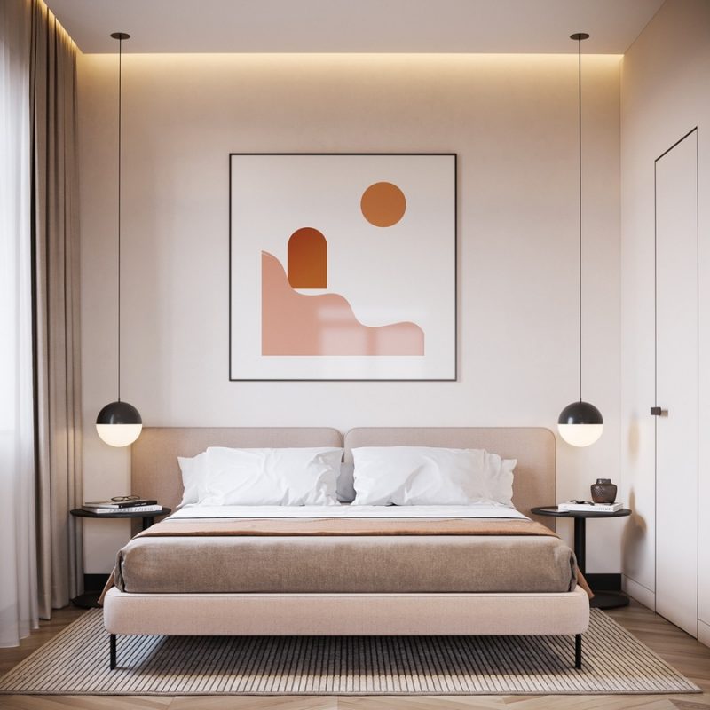 Thiết kế nội thất phòng ngủ nhỏ 6m2 với tông màu nhẹ nhàng, mỗi chi tiết hài hòa thể hiện được cá tính của gia chủ