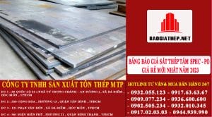 Bảng báo giá sắt thép tấm SPHC - PO