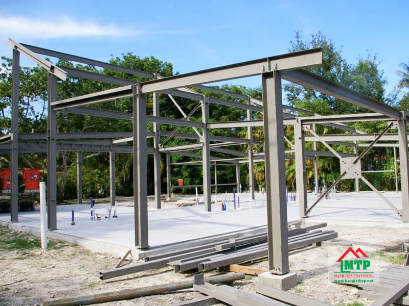 Khung nhà tiền chế đóng từ thép hình H Posco
