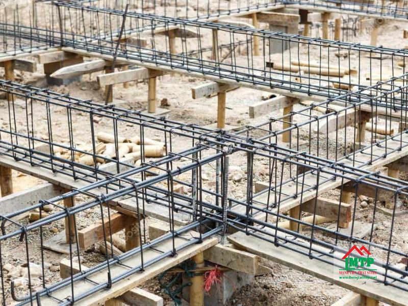 Sử dụng thép phi 10 làm dầm và sàn nhà 2 tầng