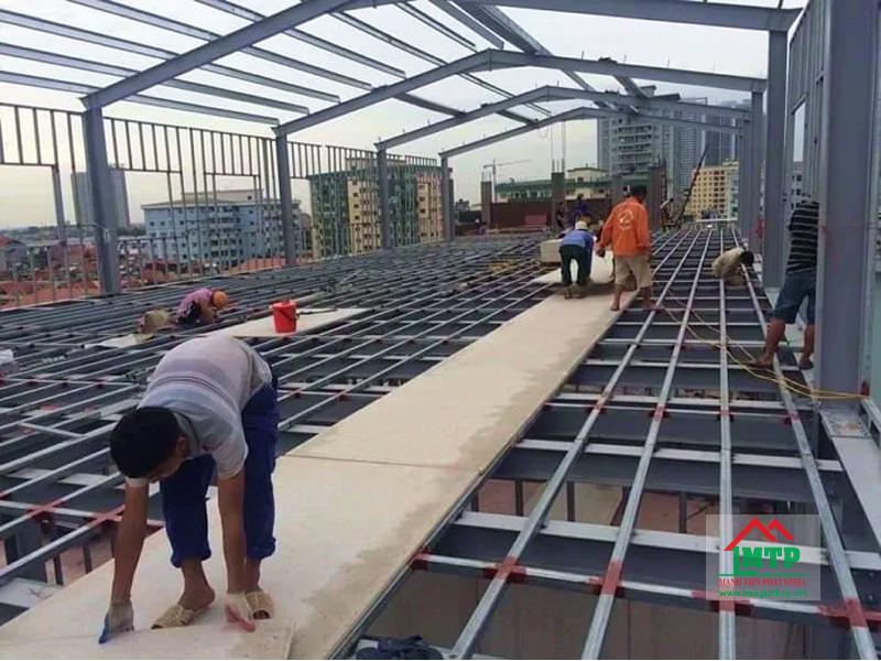 Sử dụng sắt U65 làm khung lắp sàn bằng tấm cemboard