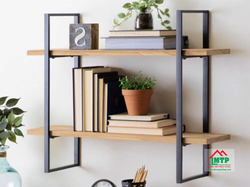 Sắt hộp 10x30 ứng dụng làm kệ sách treo tường