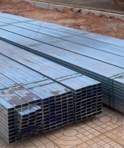 Thép hộp 25x50 Hoa Sen tiết diện chữ nhật, kích thước 25x50mm, bề mặt mạ kẽm sáng bóng